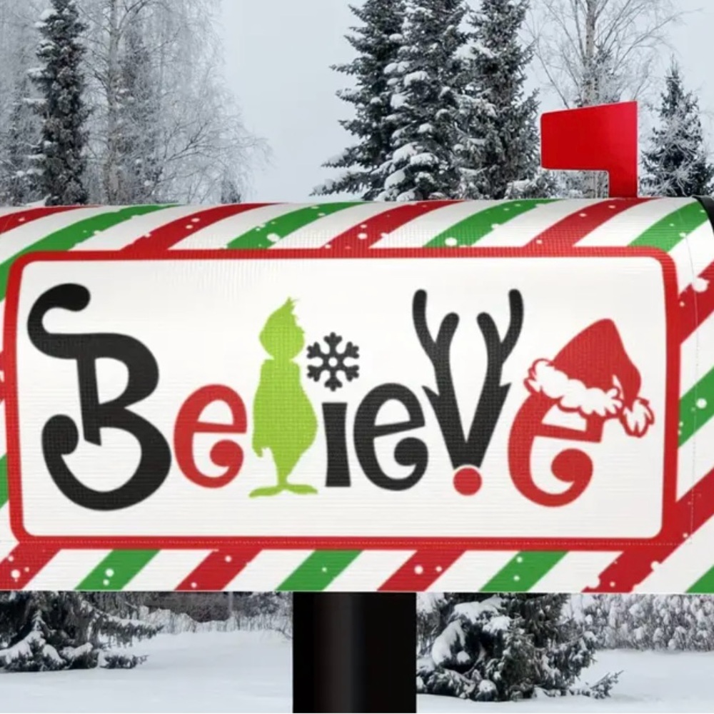 Christmas Believe/Grinch mailbox decor